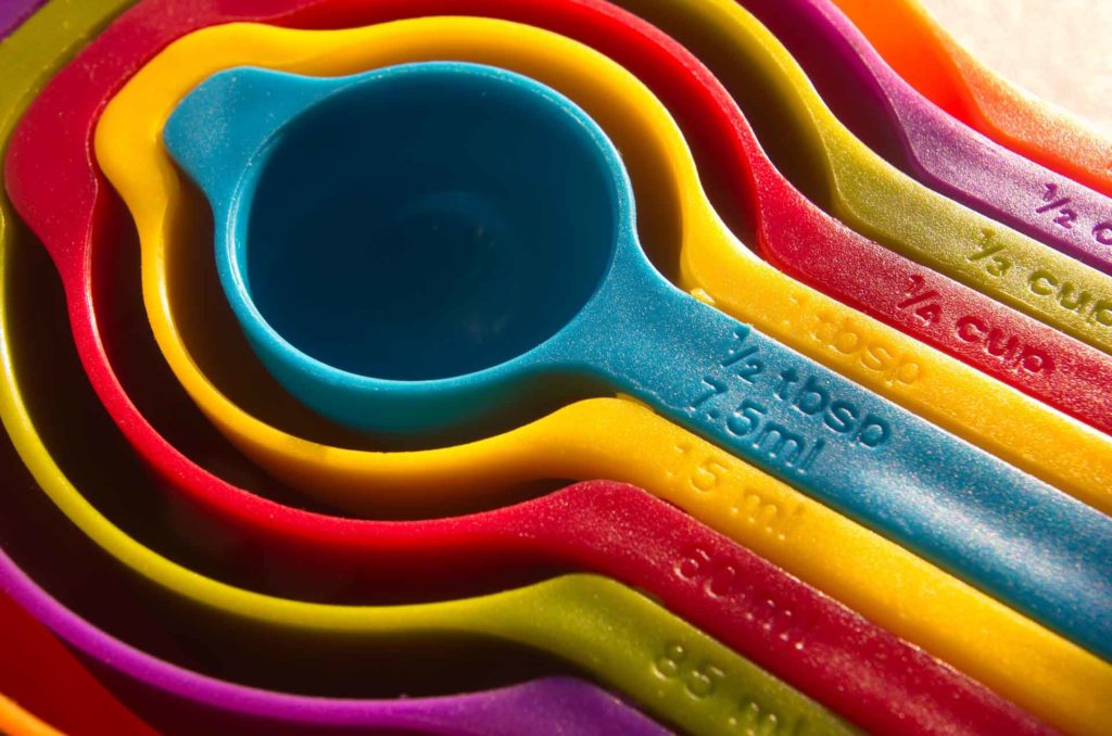 colourful plastic spoon set